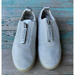 DKNY‎ Melissa Running Sneaker Elasticated Slip-On White Metallic Women's Size 8M